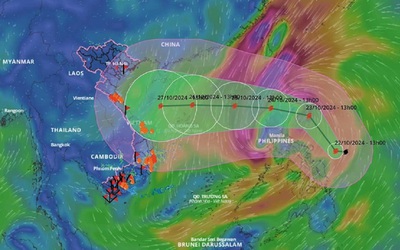 Bão Trà Mi tăng cấp chóng mặt, có thể "đi vòng tròn" rồi mới tiến vào nước ta?