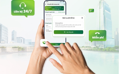 Khách hàng có thể liên hệ tổng đài Vietcombank nhanh chóng thông qua cuộc gọi internet tích hợp trong VCB Digibank