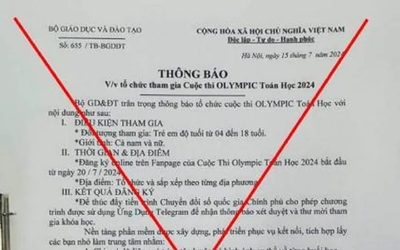 Bộ GD&ĐT cảnh báo việc giả mạo văn bản tổ chức thi Olympic Toán học 2024