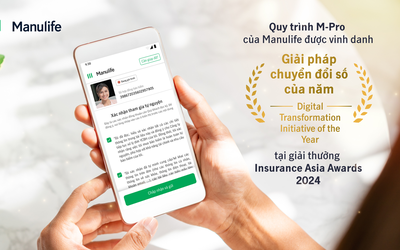 Quy trình M-Pro của Manulife đạt giải thưởng châu Á về sáng kiến chuyển đổi số