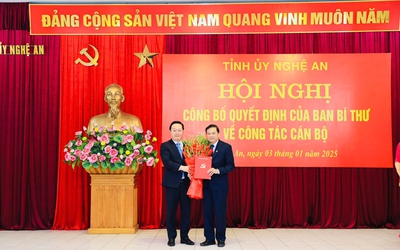 Ông Lê Hồng Vinh giữ chức Phó Bí thư Tỉnh ủy Nghệ An