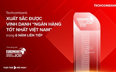 Techcombank tiếp tục được Euromoney vinh danh “Ngân hàng tốt nhất Việt Nam” năm thứ 6 liên tiếp