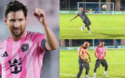 Vệ sĩ của Messi gây chú ý với siêu phẩm vô lê