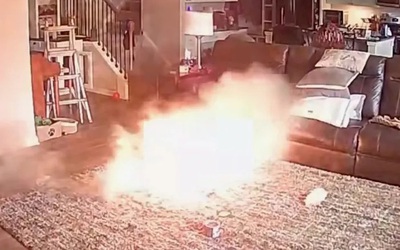 Chó gặm pin gây cháy nổ kinh hoàng trong nhà