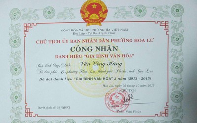 Về danh hiệu văn hóa