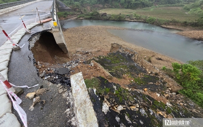 Cận cảnh tuyến quốc lộ có hàng loạt điểm sạt lở nghiêm trọng