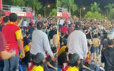 Cổ động viên đánh nhau ngay trên khán đài sau trận bóng đá