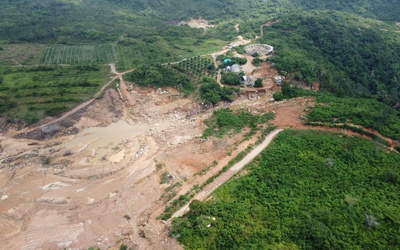 Cận cảnh hiện trường vụ vỡ hồ chứa nước trên núi ở Lâm Đồng