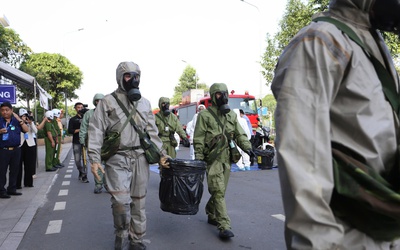 Khoảnh khắc đáng chú ý trong buổi diễn tập ứng phó sự cố phóng xạ ở Tp.HCM