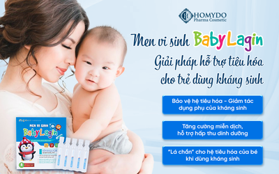Men vi sinh Baby Lagin - Giải pháp hỗ trợ tiêu hóa cho trẻ dùng kháng sinh