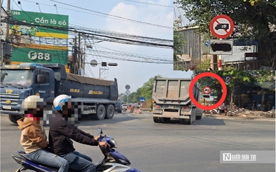 Biển cấm ở Đồng Nai bị bôi đen, xe tải lớn tung hoành giờ cao điểm: Chủ tịch phường lên tiếng