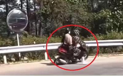 Clip 2 cô gái đổ đèo ở Tam Đảo mất lái lao thẳng vào hộ lan, cái kết bất ngờ