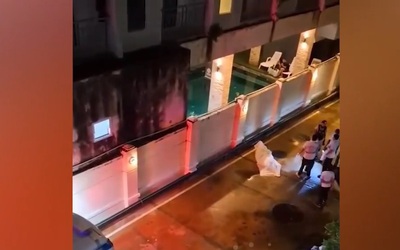 Đang uống rượu với vợ, người đàn ông rơi từ tầng 5 xuống đất
