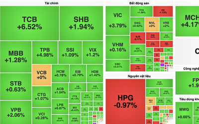 VN-Index thăng hoa, cổ phiếu TCB bùng nổ