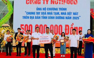 Nutifood ủng hộ 500 triệu “Chung tay xóa nhà tạm, nhà dột nát” tỉnh Bình Dương