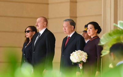 Lễ đón trọng thể Tổng Bí thư Tô Lâm tại Phủ Tổng thống Azerbaijan