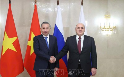 Tổng Bí thư Tô Lâm hội kiến Thủ tướng Liên bang Nga Mikhail Mishustin