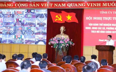 Thanh Hóa vận hành thử nghiệm chính quyền địa phương 2 cấp, kết nối trực tuyến 166 điểm cầu