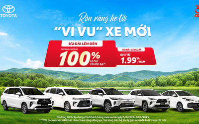 Toyota ưu đãi đến 100% lệ phí trước bạ cho khách hàng mua xe trong tháng 6