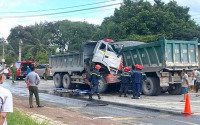Hai xe ben đâm trực diện, 1 người tử vong