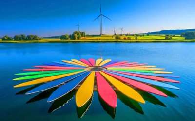 Bông hoa súng đa sắc màu từ turbine điện gió “đã nghỉ hưu”