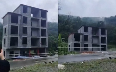 Tòa nhà 5 tầng bất ngờ đổ sập, biến mất chỉ trong vài giây