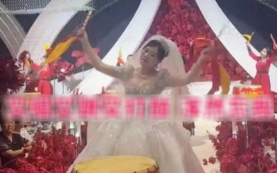 Cô dâu 38 tuổi gây tranh cãi vì trình diễn "lố" trong đám cưới