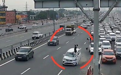 Ô tô phóng tốc độ cao, tông CSGT văng lên không trung