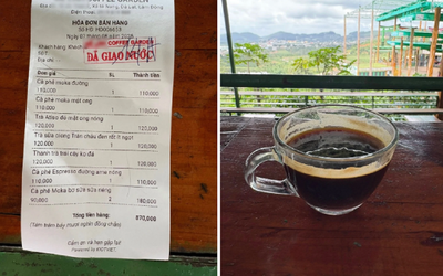 Gần 900.000 đồng cho 8 ly nước ở quán cà phê tại Đà Lạt, du khách "vỡ mộng"