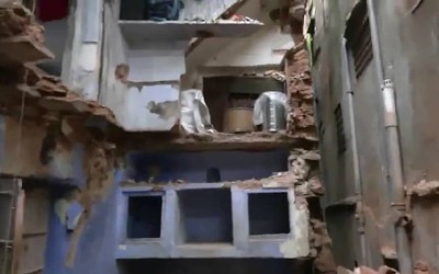 Tòa nhà bất ngờ đổ sập do mưa lớn, 9 người thương vong