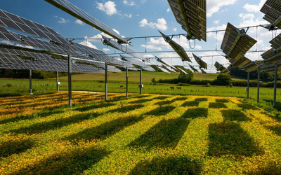 Tấm pin năng lượng mặt trời và lúa mì: Sự kết hợp “thay đổi cuộc chơi”