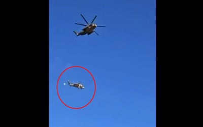 Trực thăng rơi thẳng xuống đất, người đàn ông chứng kiến hoảng sợ