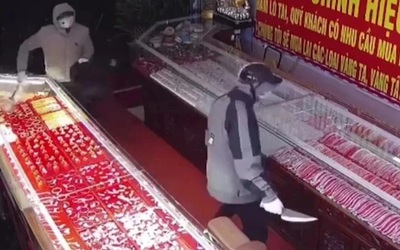 2 đối tượng táo tợn dùng dao bầu cướp tiệm vàng ở Ninh Bình