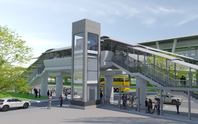 Lắp thang máy ở cầu vượt bộ hành Metro số 1