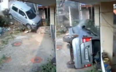 Xe ô tô mất lái lao vào nhà dân như phim hành động