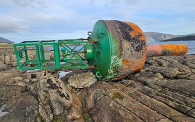 Phát hiện "vật thể lạ" màu xanh khổng lồ trôi dạt vào bãi biển
