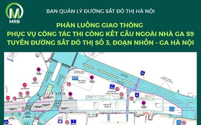 Phân luồng giao thông đường Kim Mã phục vụ thi công ga S9