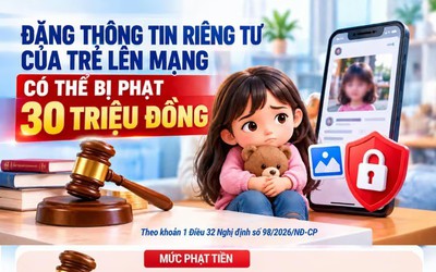 Tự ý đăng thông tin riêng tư của trẻ em lên mạng có thể bị phạt đến 30 triệu đồng