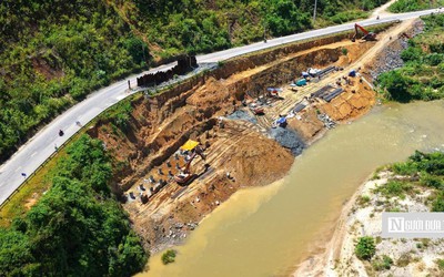 Ngổn ngang xử lý sạt lở trên đèo Khánh Lê nối Nha Trang - Đà Lạt