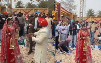 Người dân sốc nặng khi "mưa tiền" xuất hiện trong đám cưới