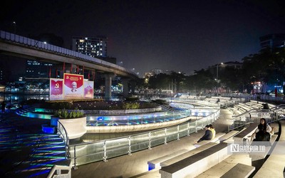 Hà Nội: Ngắm hồ Hoàng Cầu rực sáng trong đêm