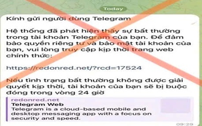 Cảnh báo thủ đoạn chiếm đoạt tài khoản Telegram để lừa đảo