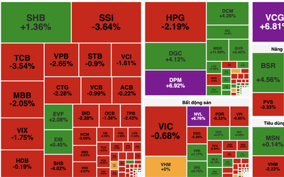 Áp lực bán tại nhóm vốn hóa lớn gia tăng, VN-Index giảm gần 19 điểm