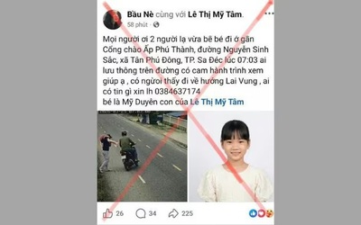 Công an tỉnh Đồng Tháp bác tin đồn bắt cóc trẻ em tại Tân Dương