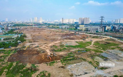 Toàn cảnh thi công hồ điều hoà phía Tây Hà Nội