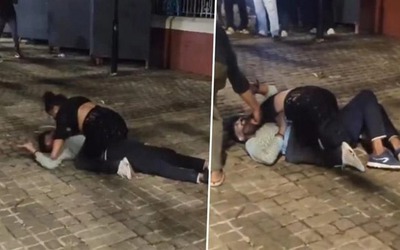 Cô gái la hét, ẩu đả dữ dội với bạn trai ngay giữa phố