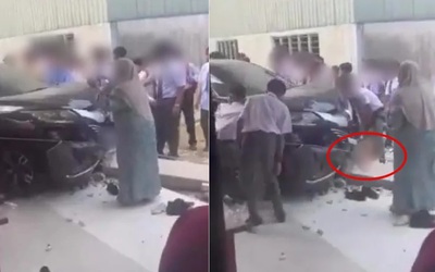 Vô tình nhấn ga xe ô tô, nữ giáo viên đâm trúng 2 học sinh