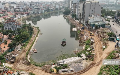 Hà Nội: Ì ạch thi công cải tạo hồ Tứ Liên