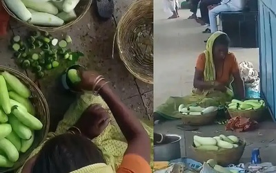 Bắt quả tang người phụ nữ nhúng dưa chuột vào phẩm màu rồi bán cho khách