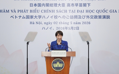 Thủ tướng Nhật Bản phát biểu chính sách tại Đại học Quốc gia Hà Nội
